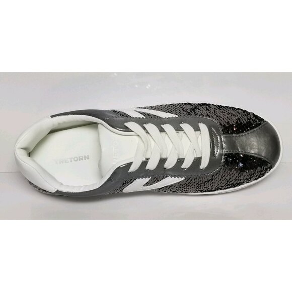 TRETORN CAMDEN SEQUIN CHILD SIZE 13 & 5   WHITE / GRAPHITE NEW / BOX - Picture 9 of 12